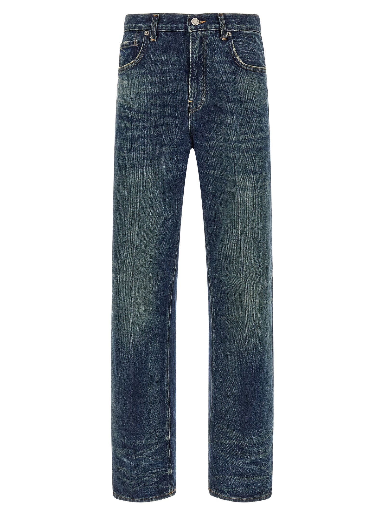 Blue Cotton Relaxed Fit Jeans