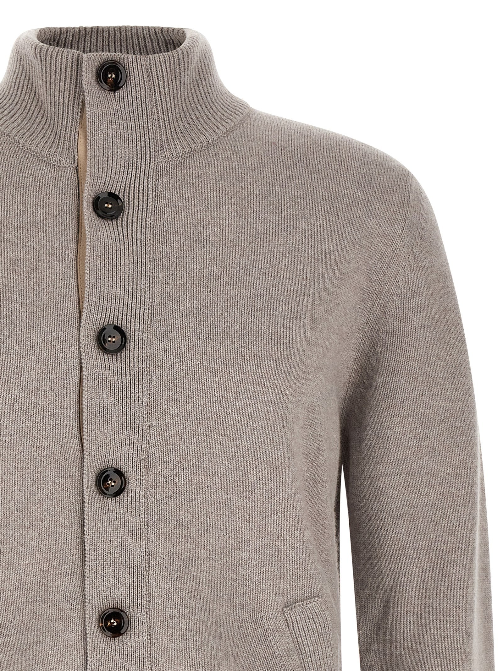 Beige Cashmere Cardigan