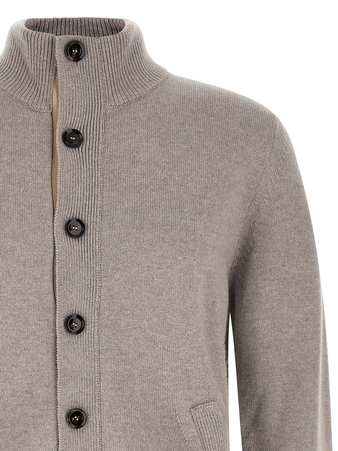 Beige Cashmere Cardigan
