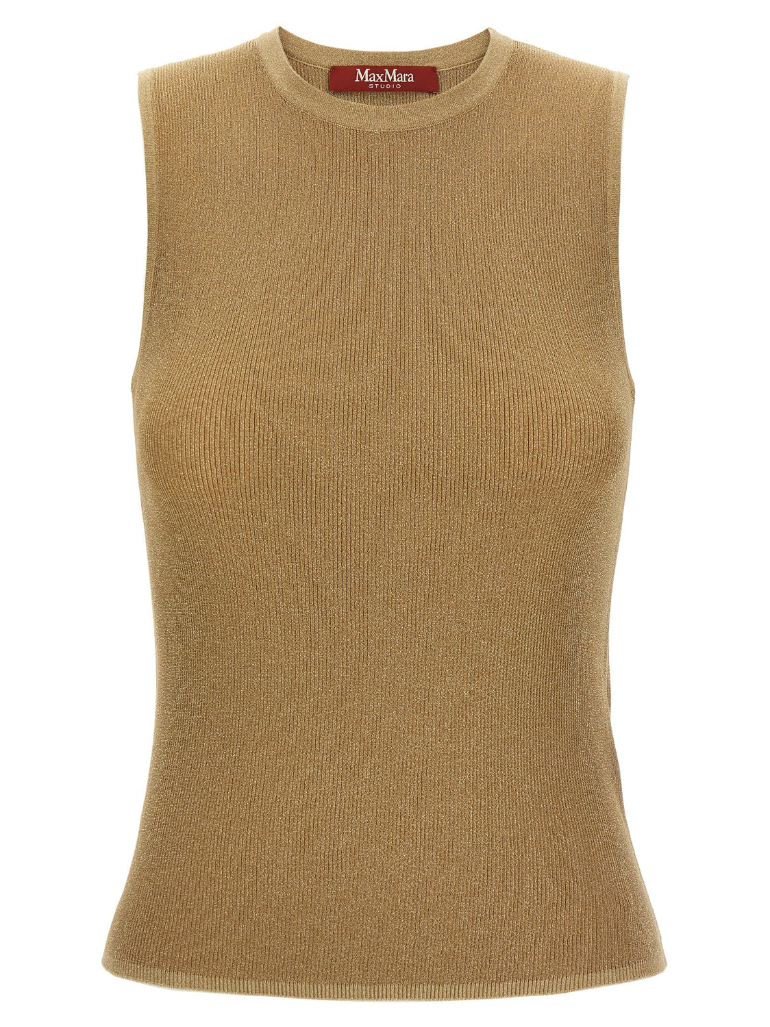 Gold Polyamide Sleeveles T-Shirt