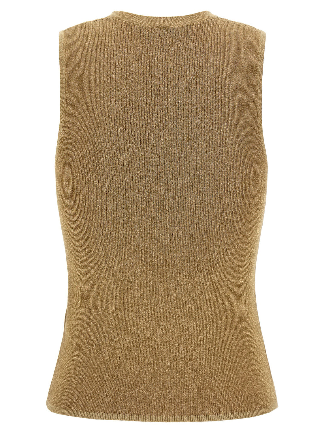 Gold Polyamide Sleeveles T-Shirt