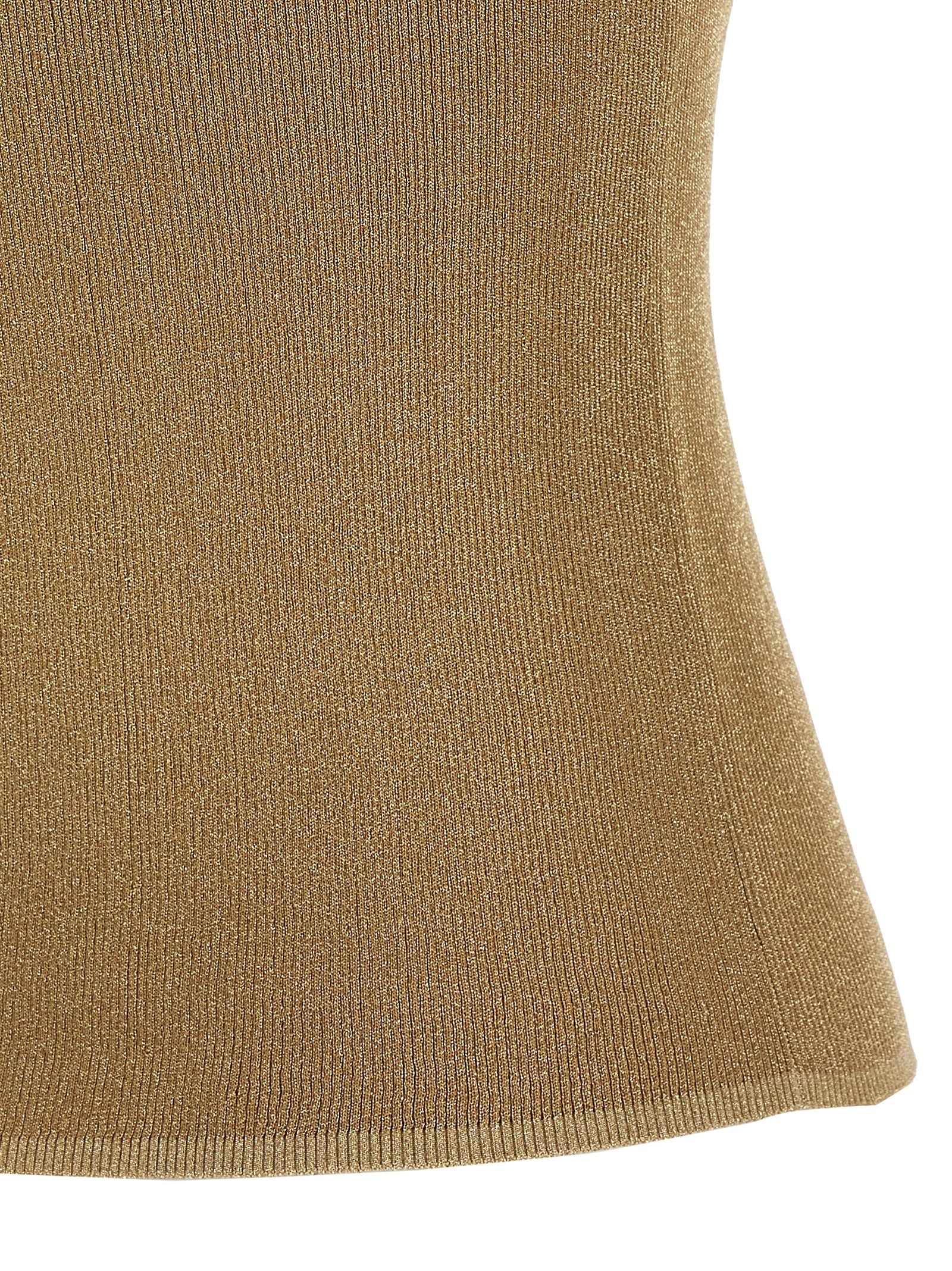 Gold Polyamide Sleeveles T-Shirt