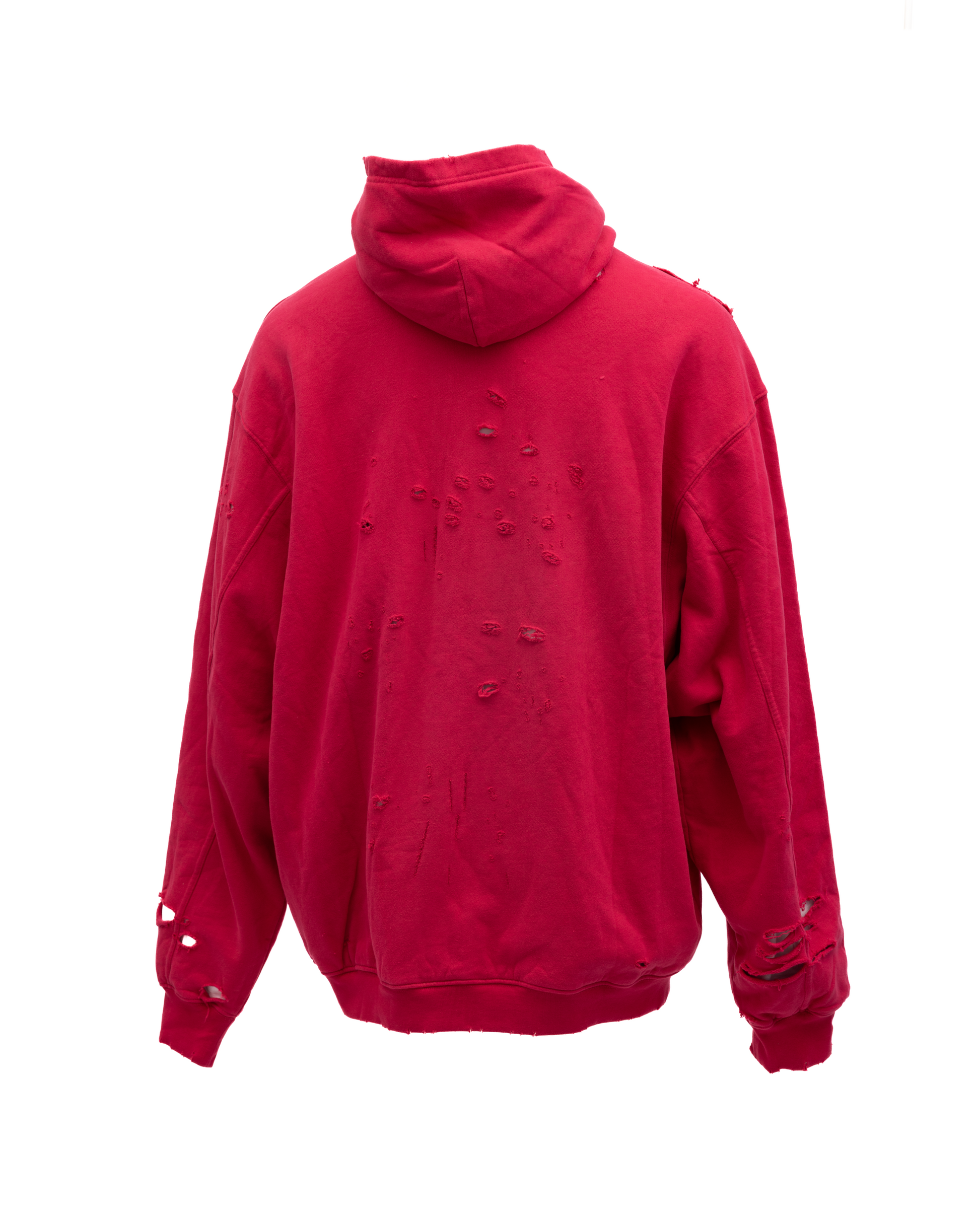 Red Cotton Hoodie Sweatshirt