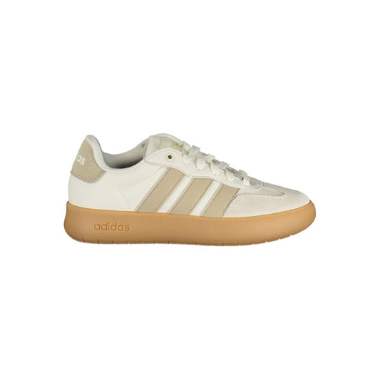 White Polyester Athletic Sneakers