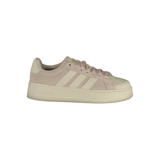 White Polyester Athletic Sneakers
