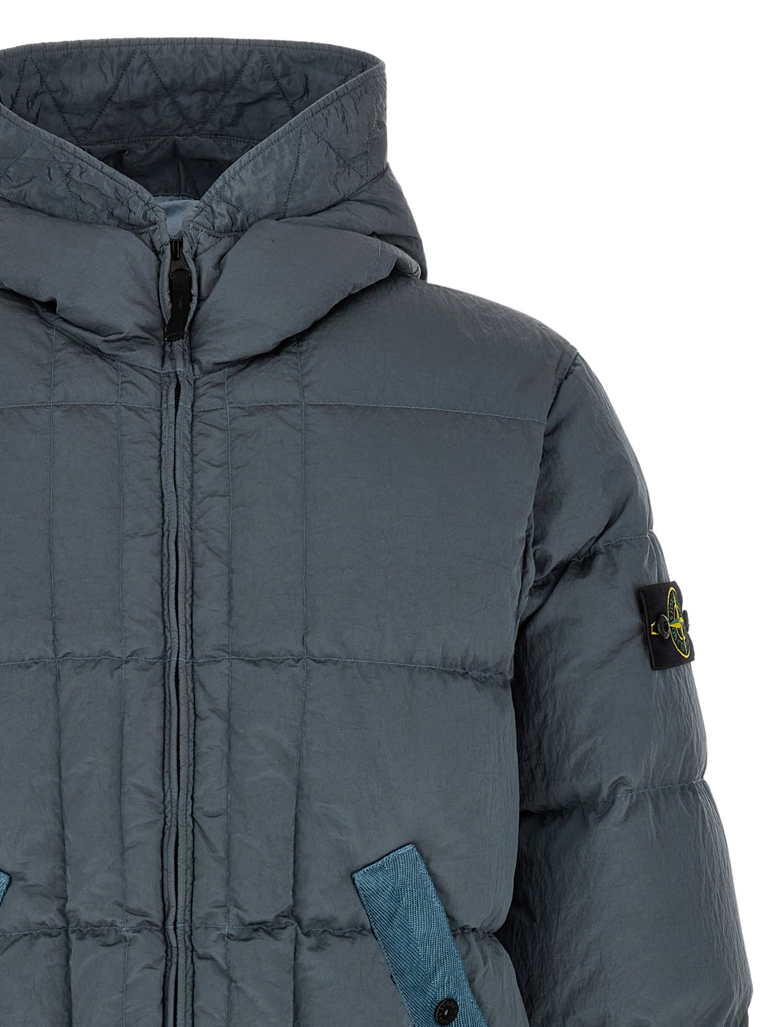 Gray Polyamide Full-Length Jacket