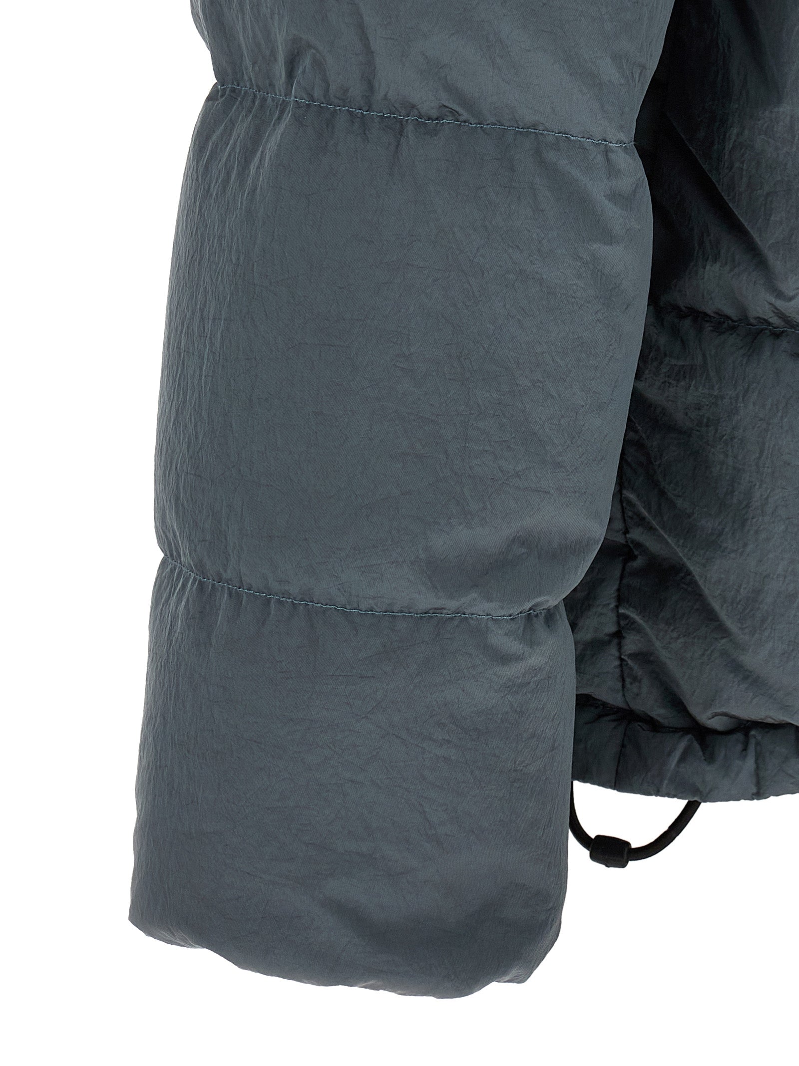 Gray Polyamide Full-Length Jacket