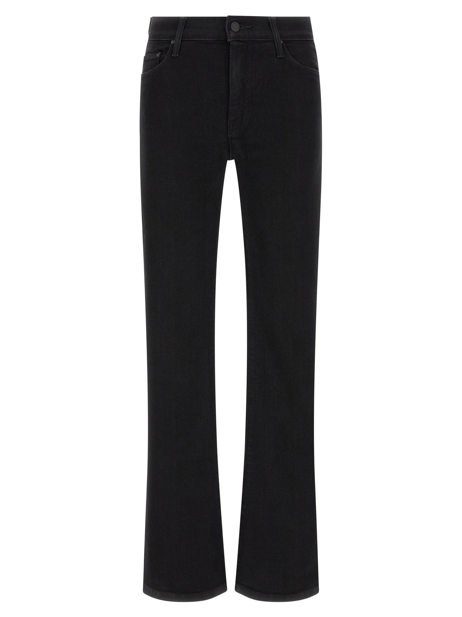 Black Cotton Flared Jeans