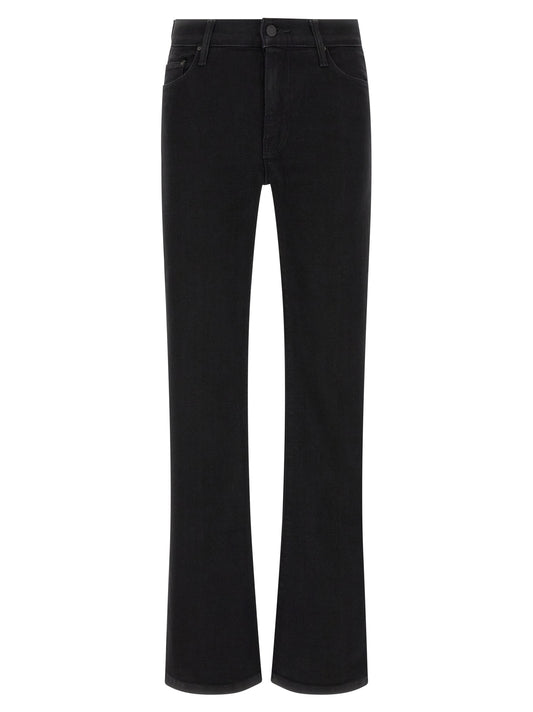 Black Cotton Flared Jeans