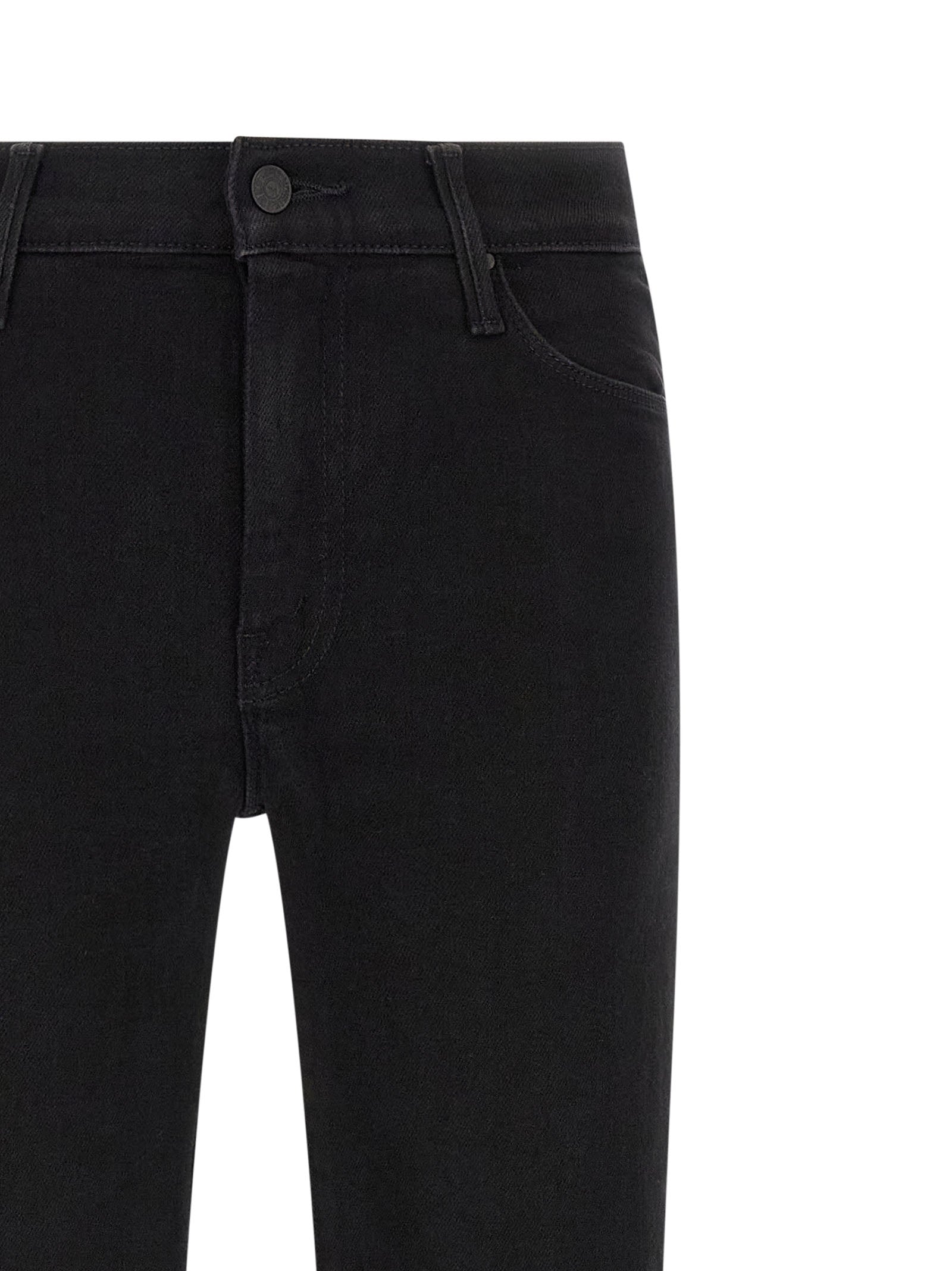 Black Cotton Flared Jeans