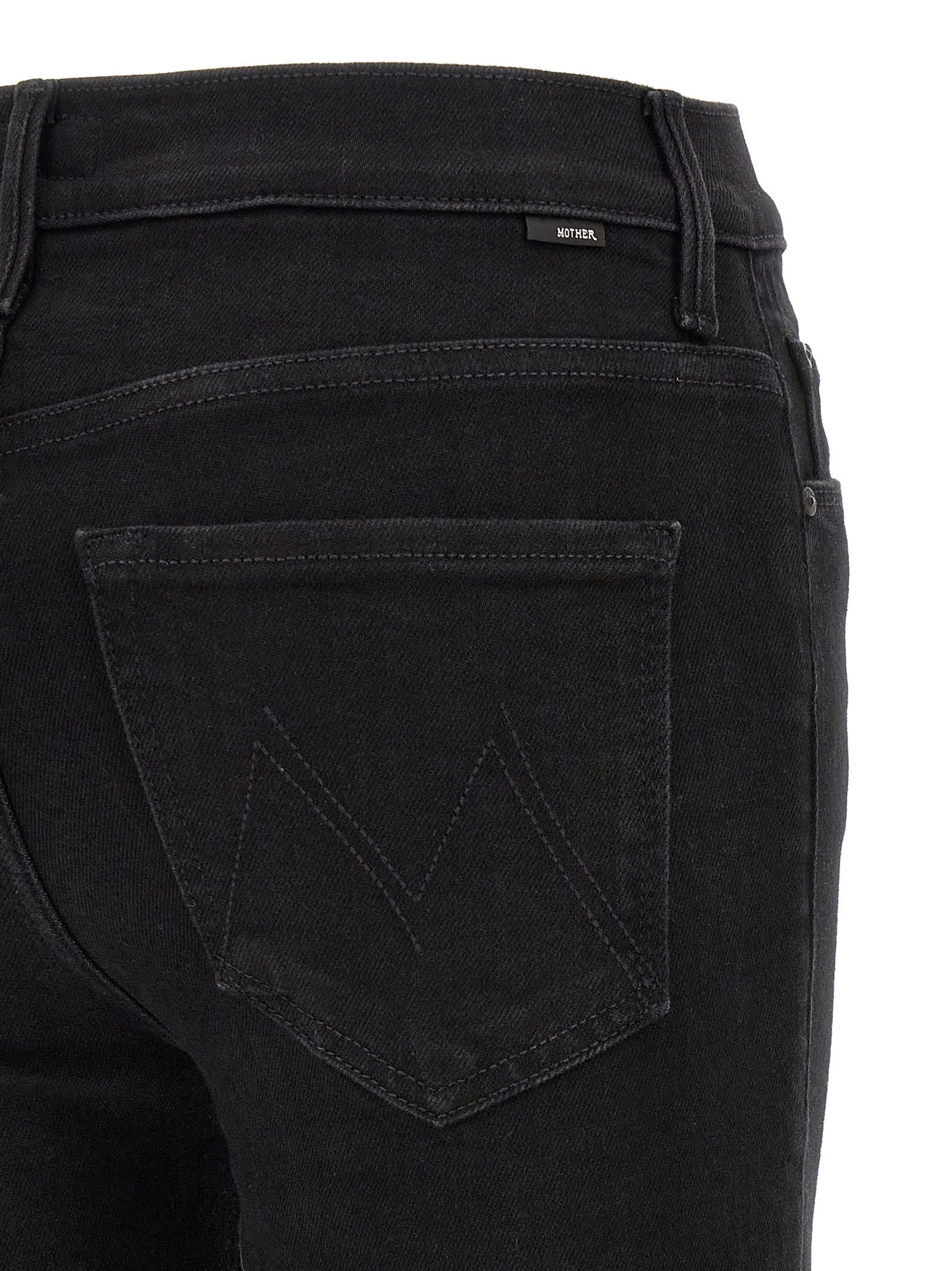 Black Cotton Flared Jeans