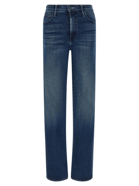 Blue Cotton Straight-Leg Jeans