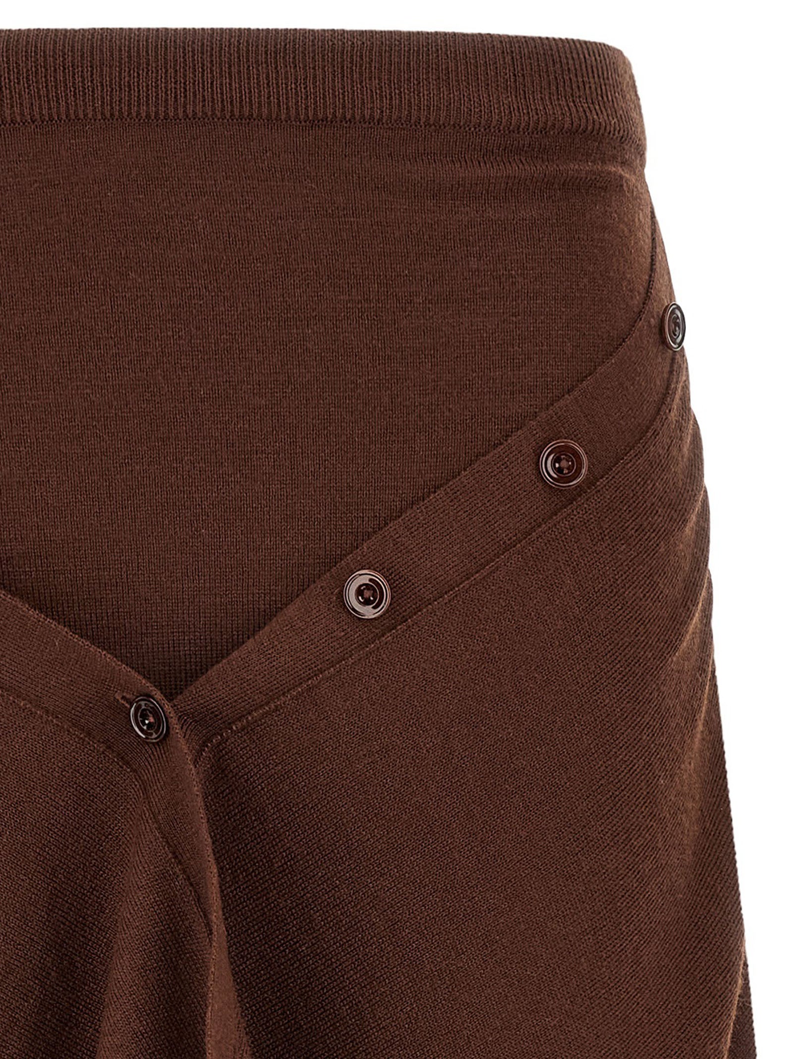 Brown Wool Midi Skirt