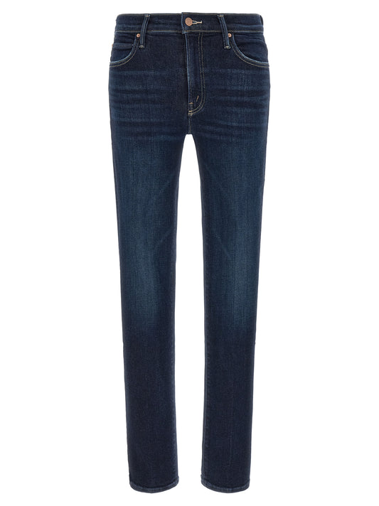 Blue Cotton Straight-Leg Jeans