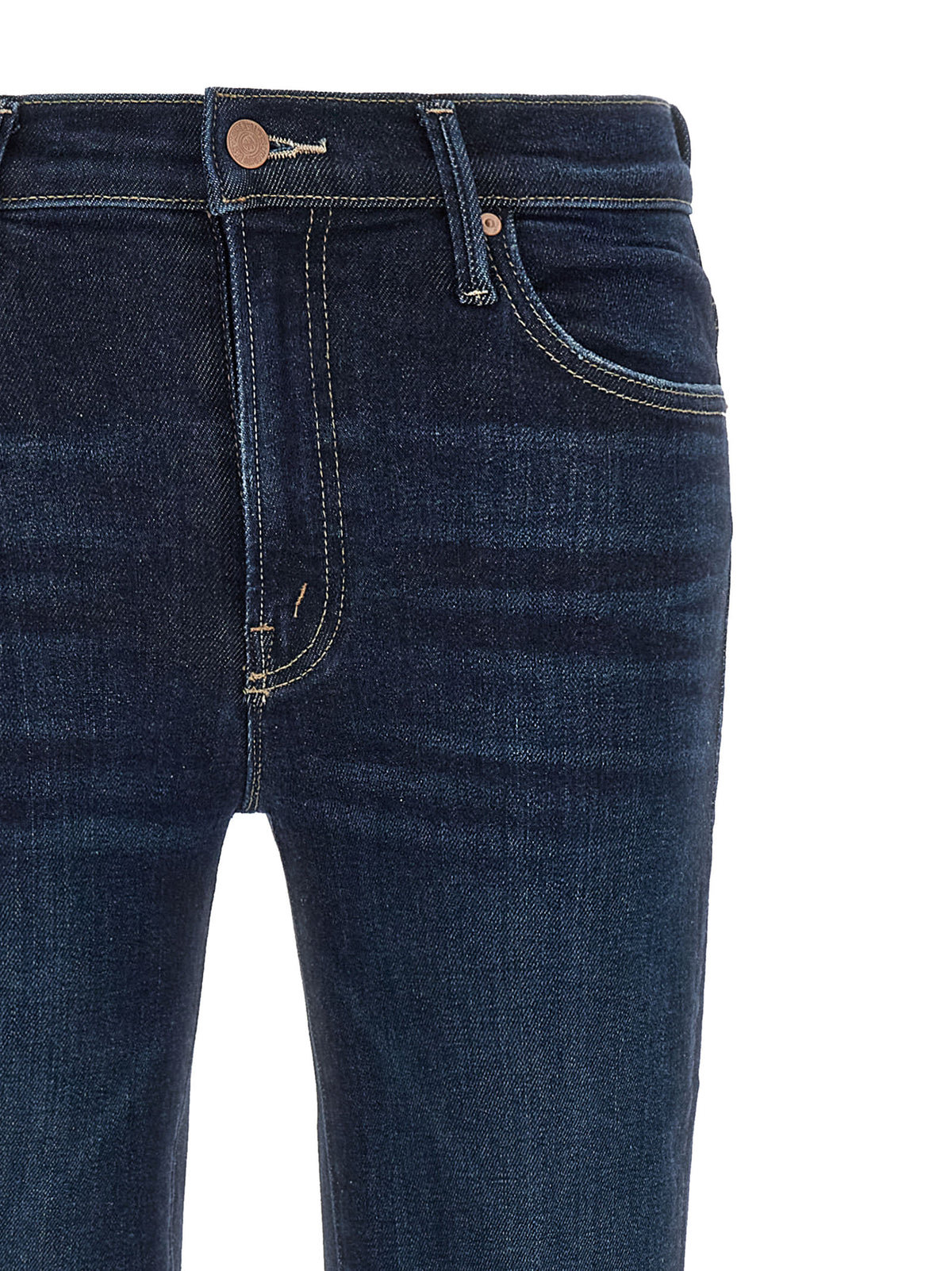 Blue Cotton Straight-Leg Jeans