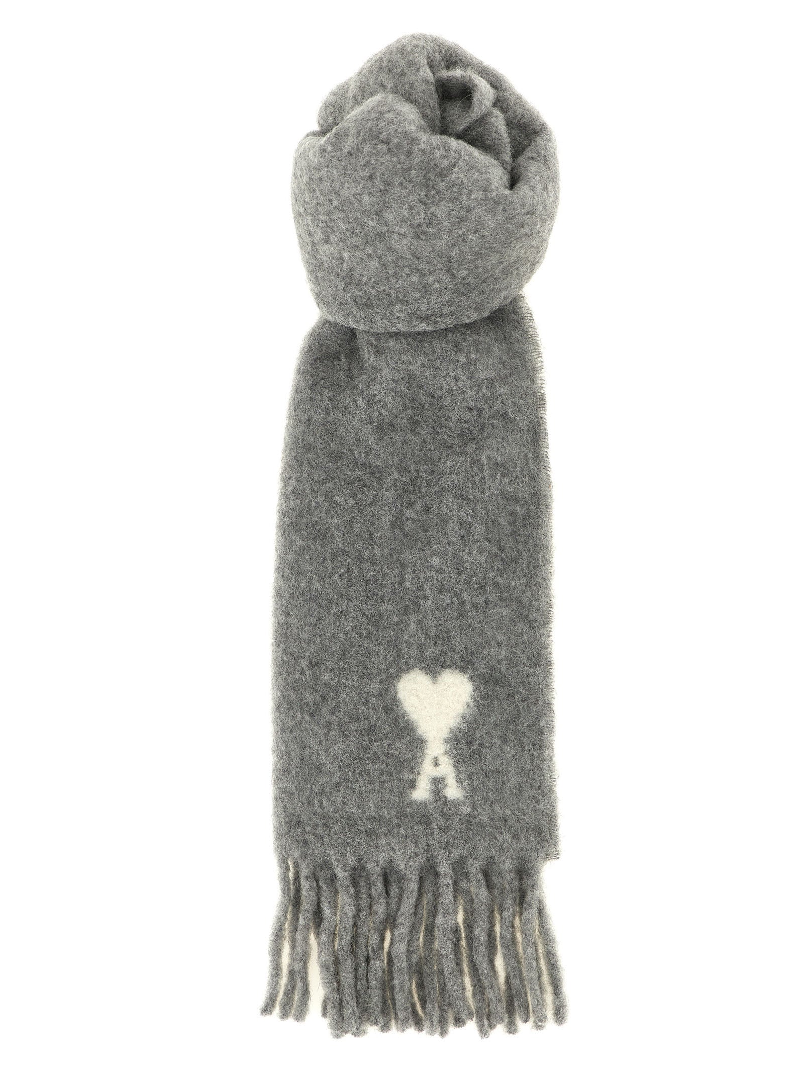 Gray Alpaca Leather Foulard