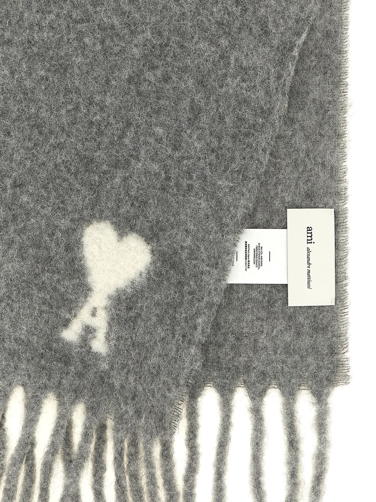 Gray Alpaca Leather Foulard