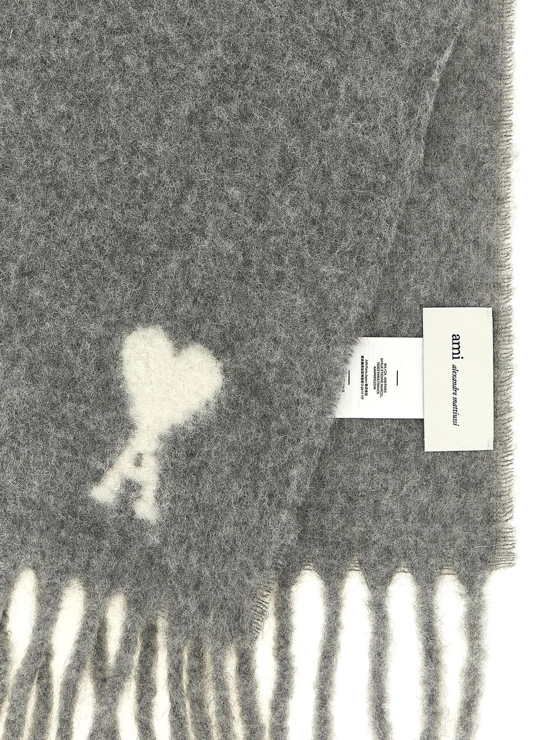 Gray Alpaca Leather Foulard