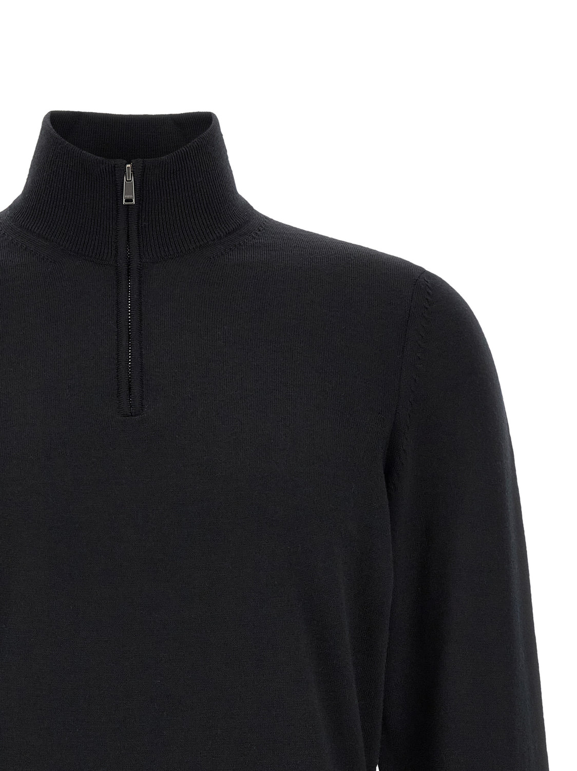Black Virgin Wool Cardigan