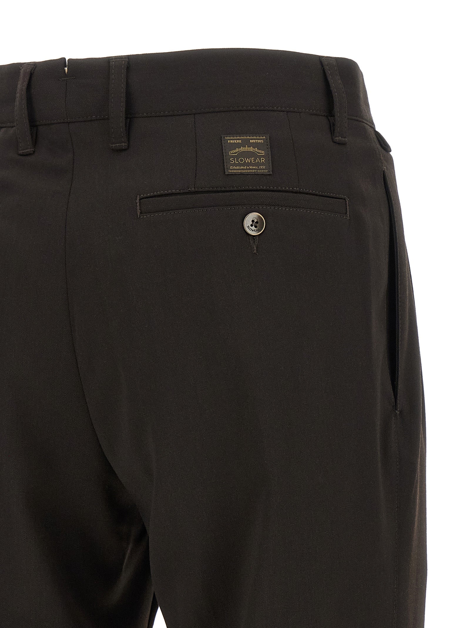 Brown Polyester Dress Pants