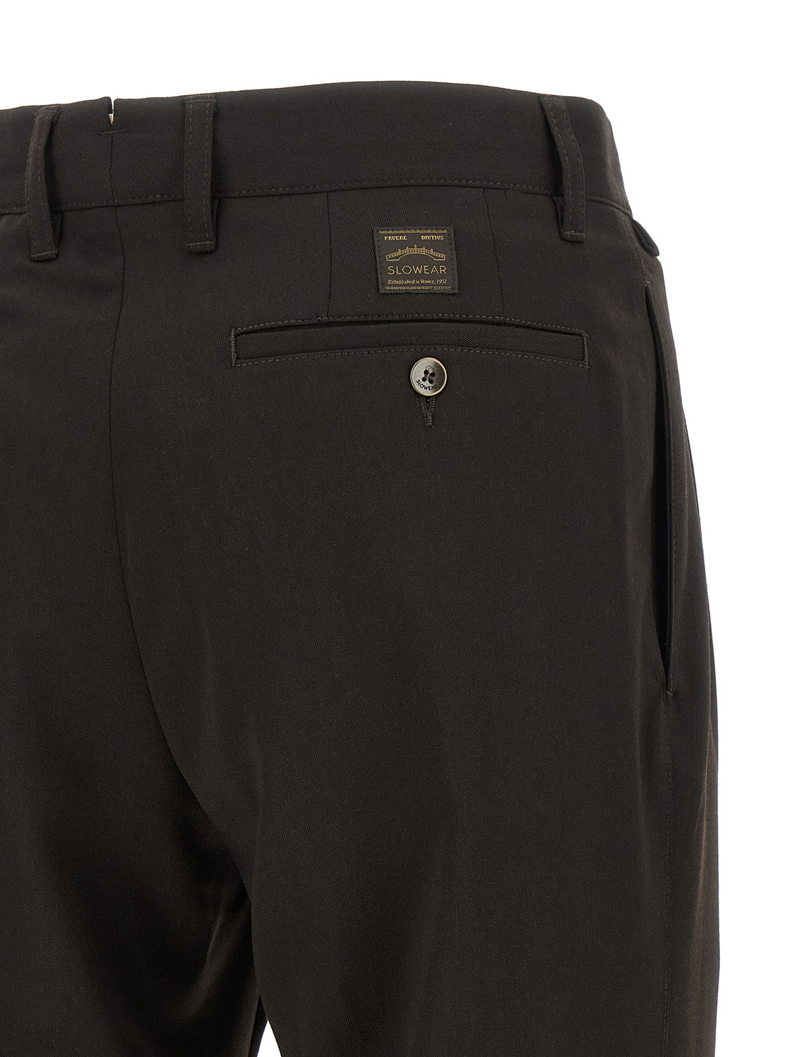 Brown Polyester Dress Pants