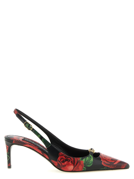 Multicolor Calfskin Mid Heel Pumps