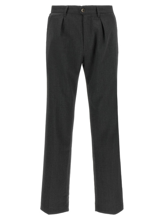 Gray Polyester Dress Pants