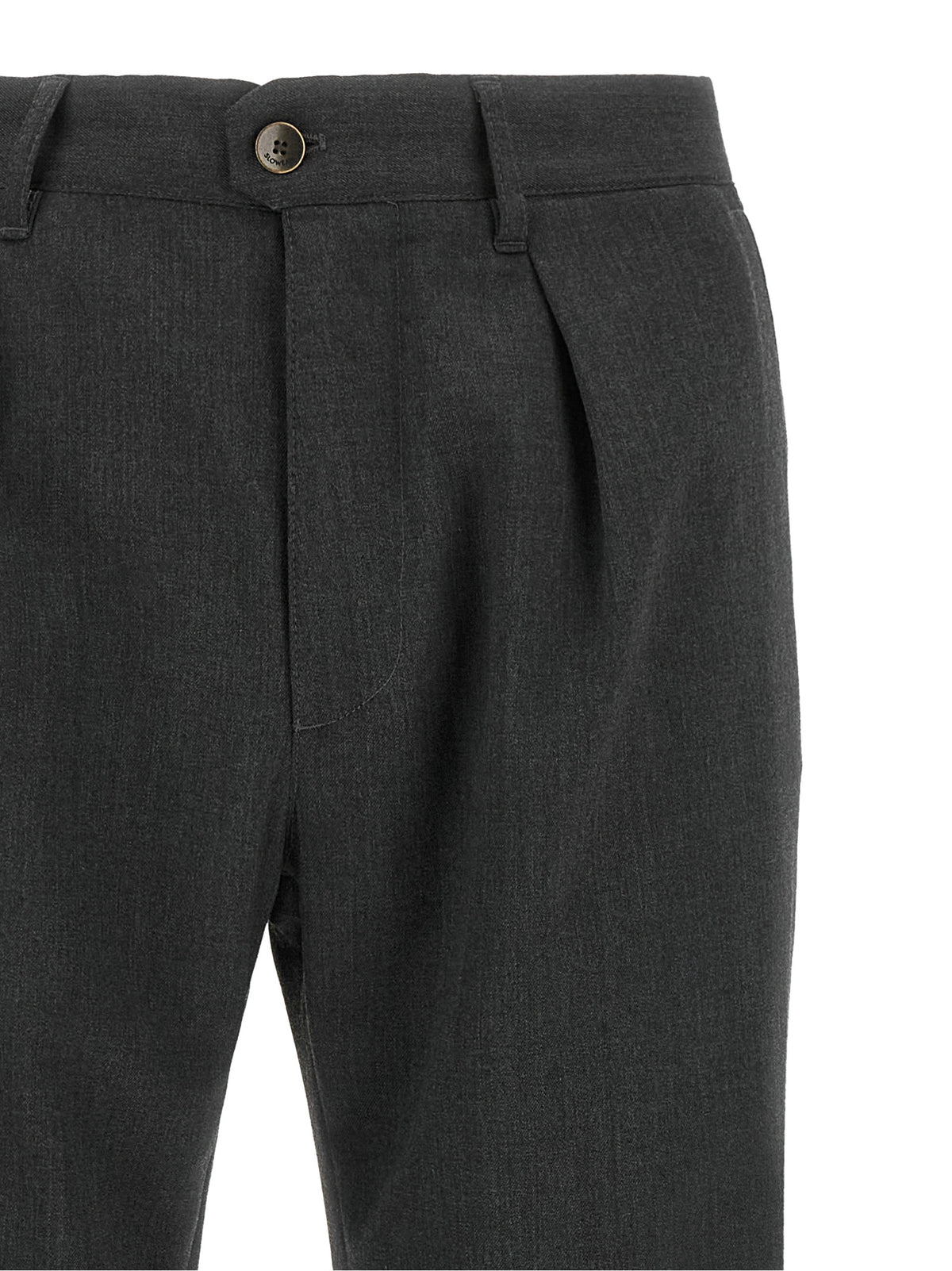 Gray Polyester Dress Pants