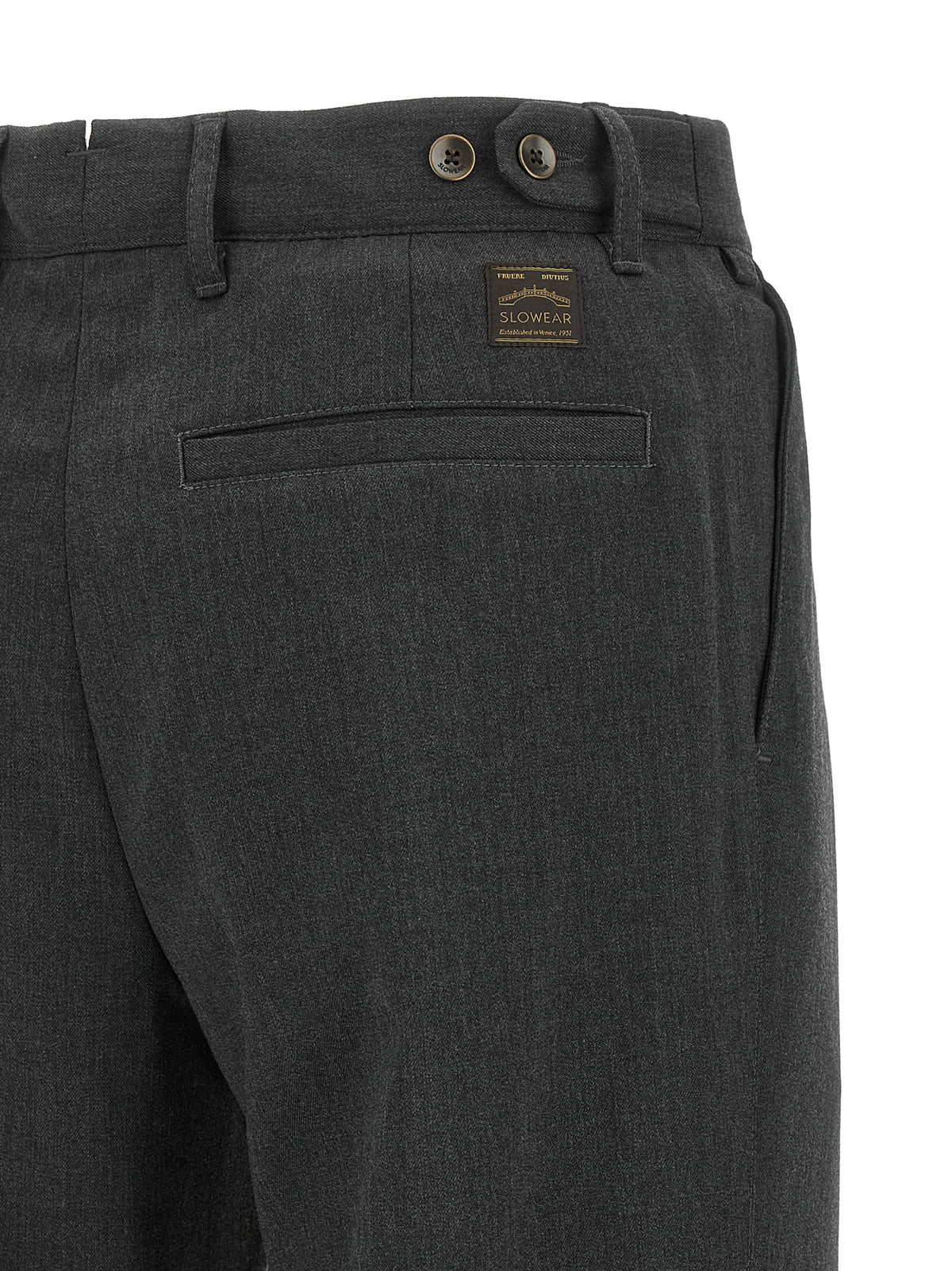 Gray Polyester Dress Pants