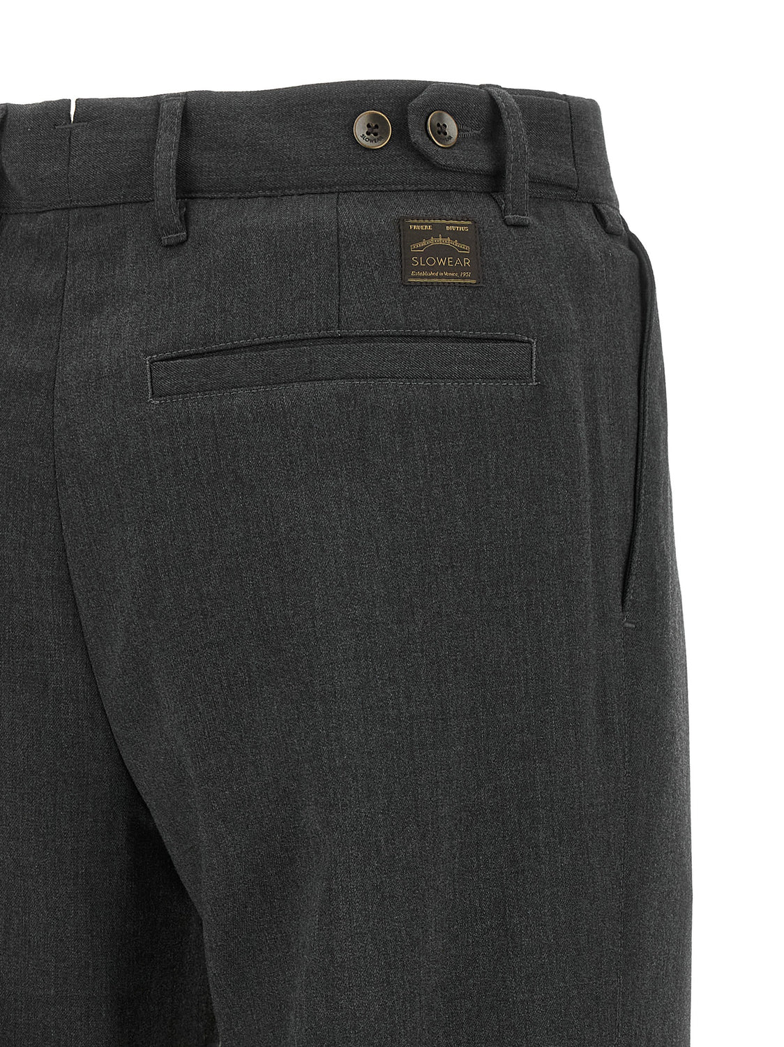 Gray Polyester Dress Pants