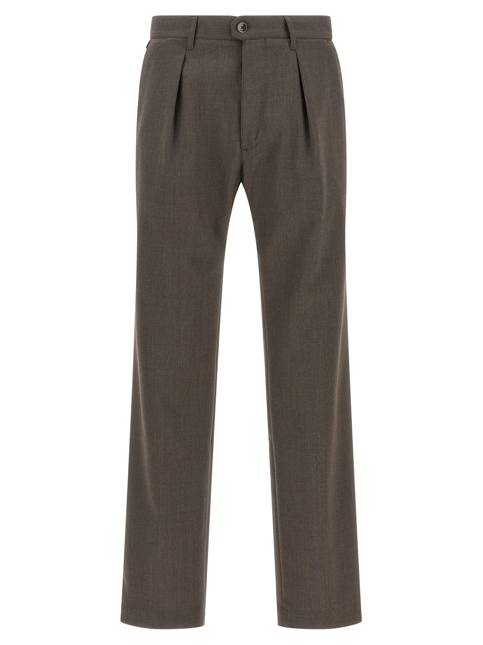 Brown Polyester Dress Pants
