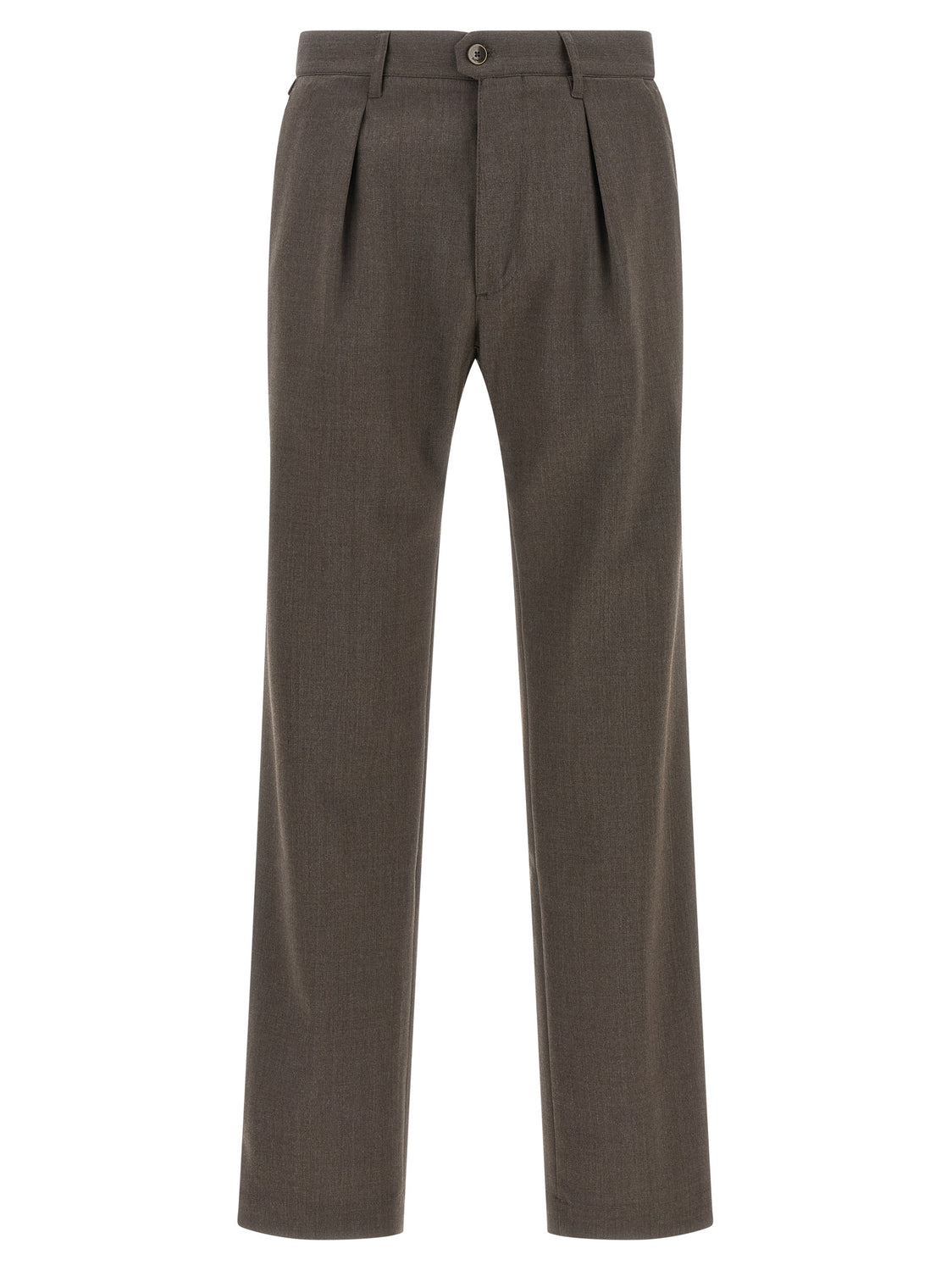 Brown Polyester Dress Pants