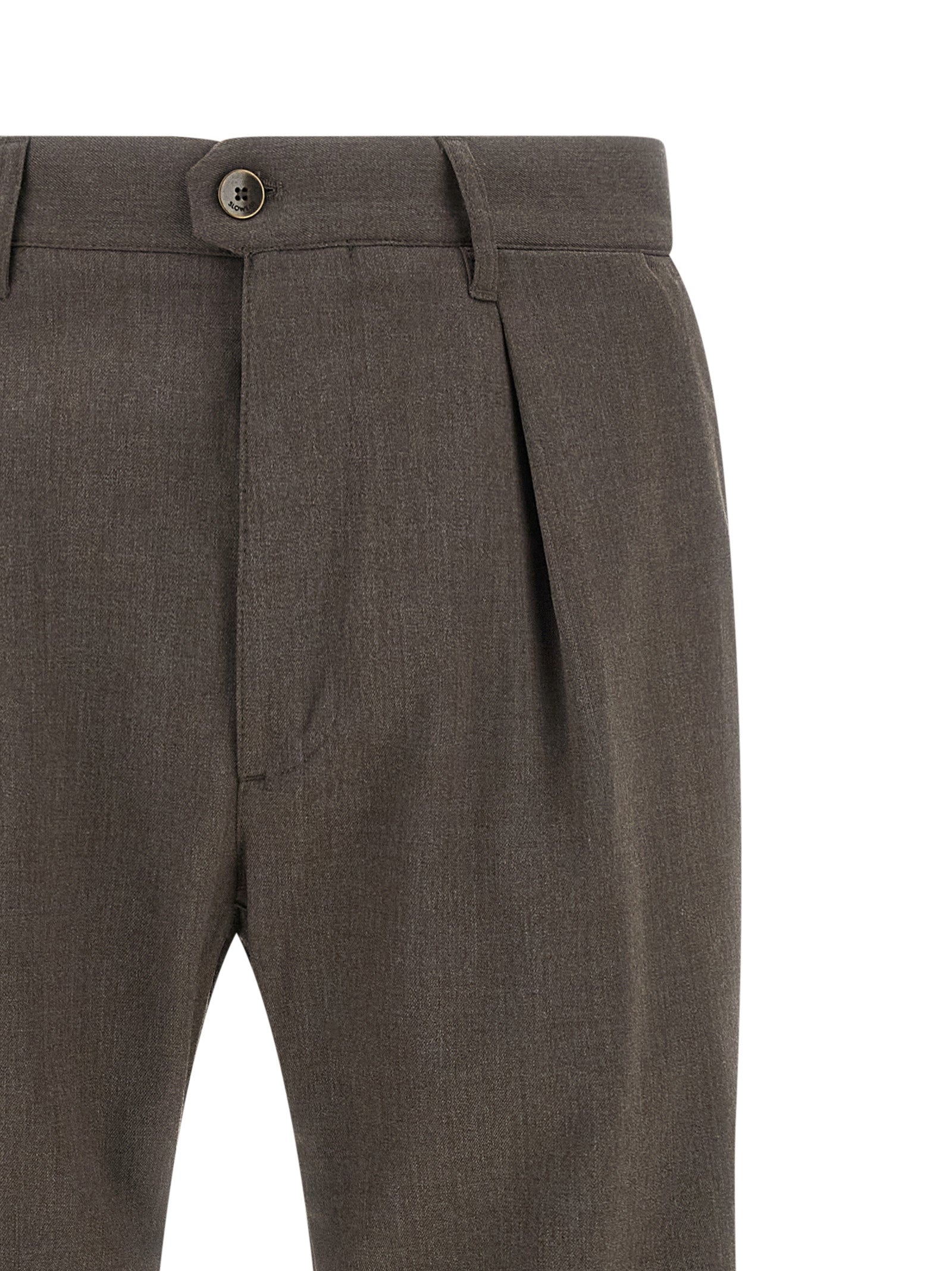 Brown Polyester Dress Pants