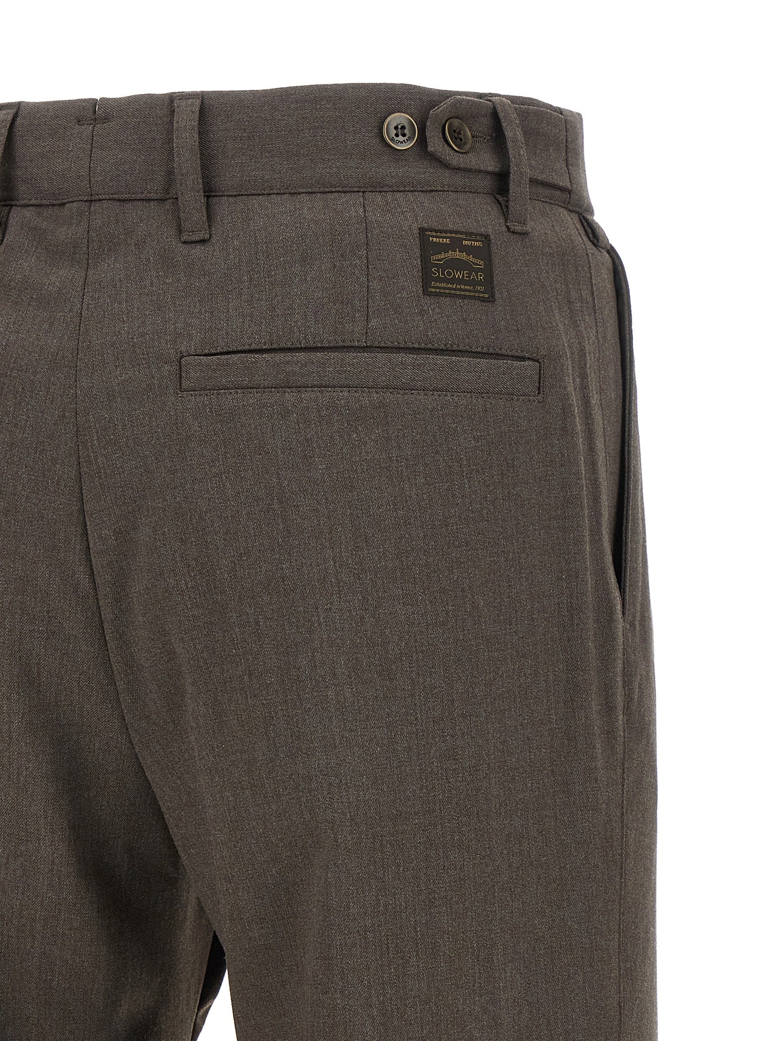 Brown Polyester Dress Pants