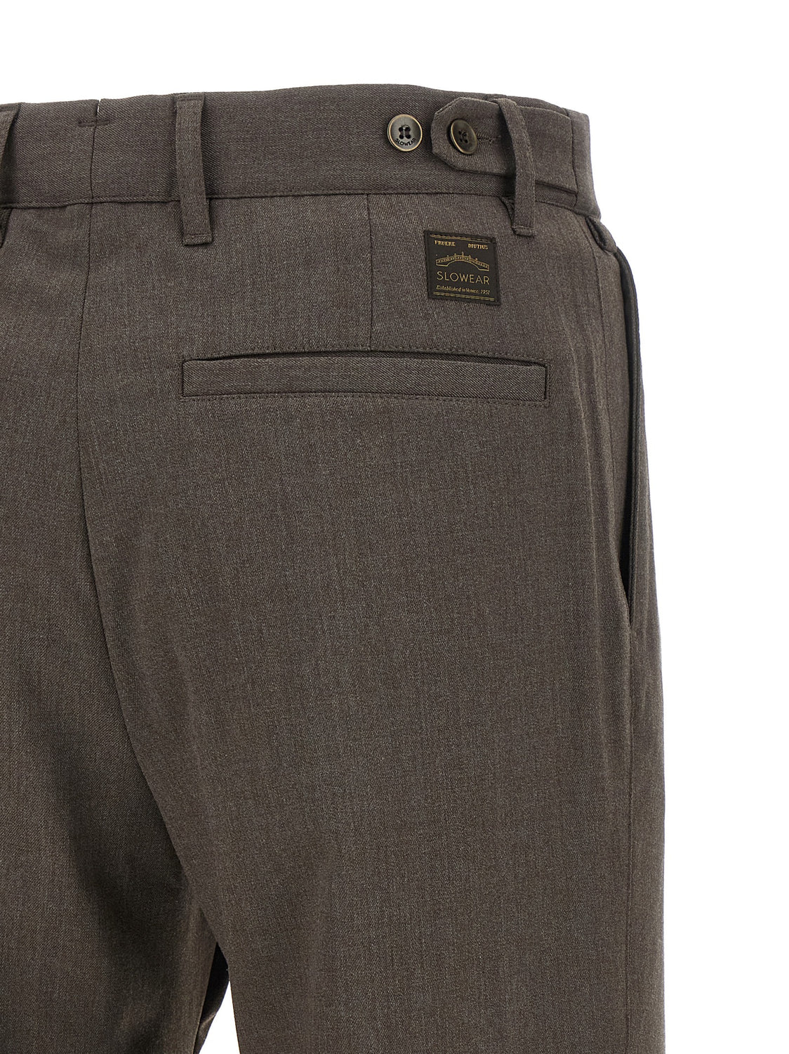 Brown Polyester Dress Pants
