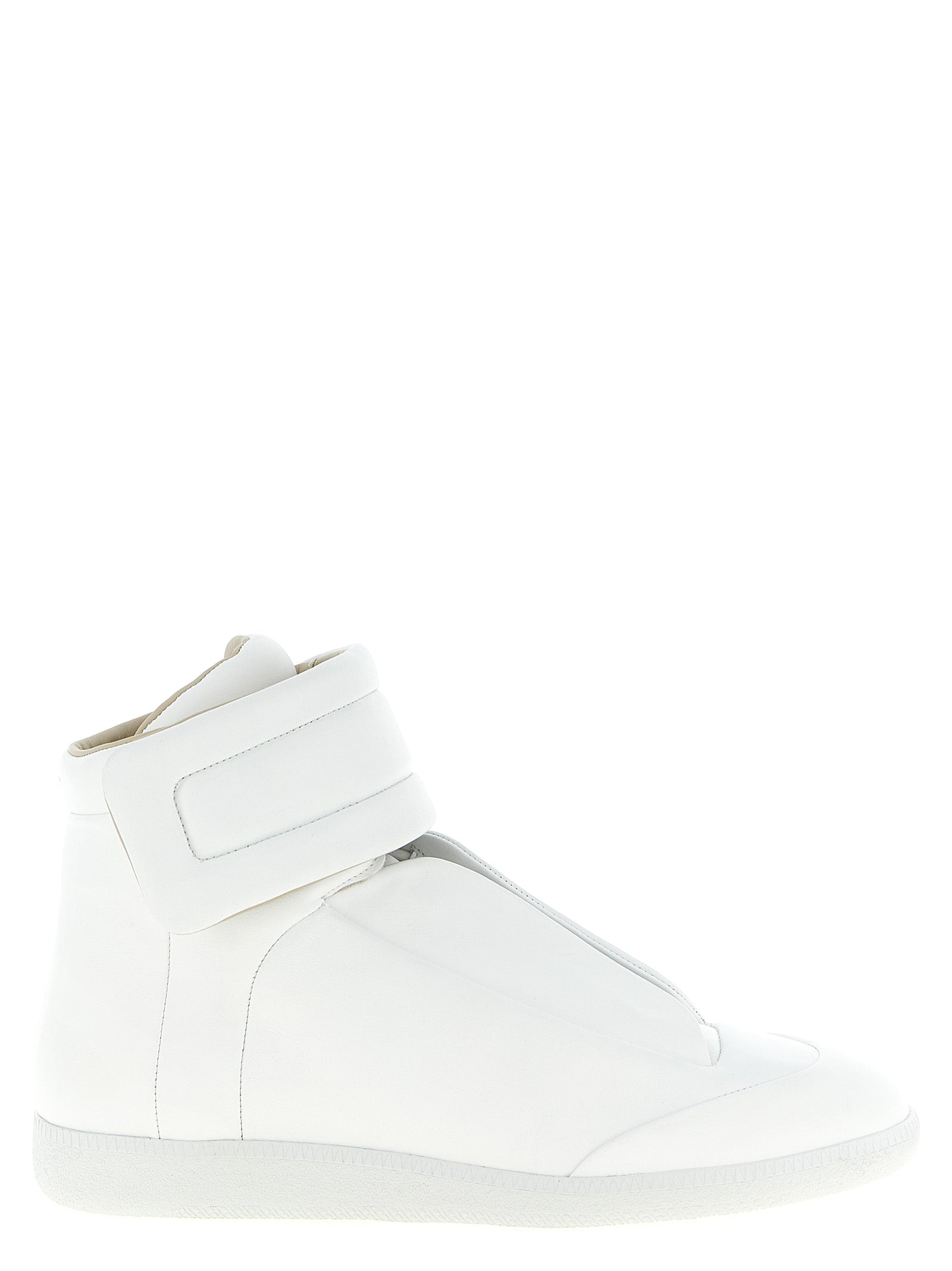White Calfskin High Top Sneakers