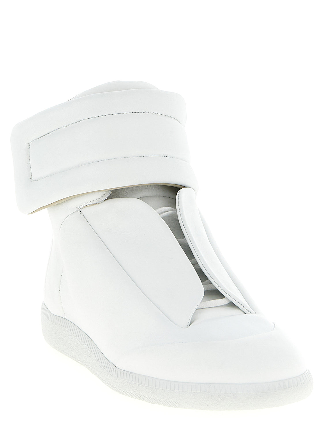 White Calfskin High Top Sneakers
