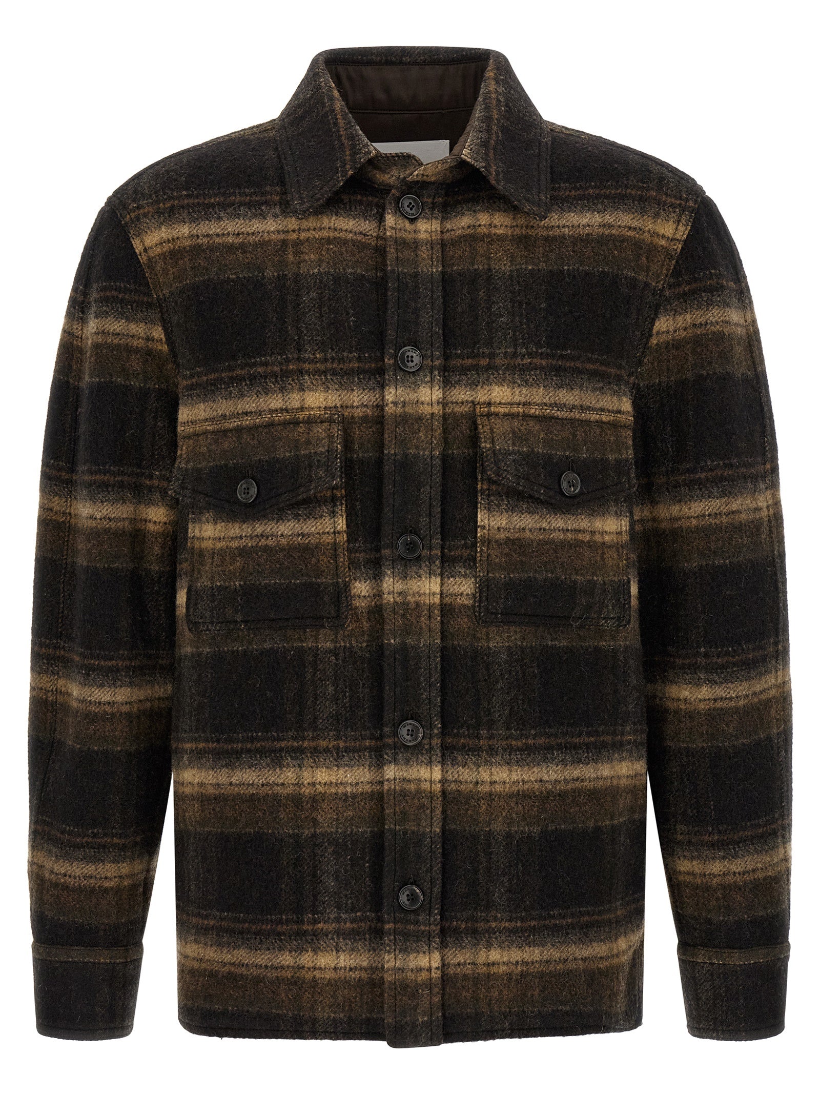 Brown Wool Full-Length Jacket