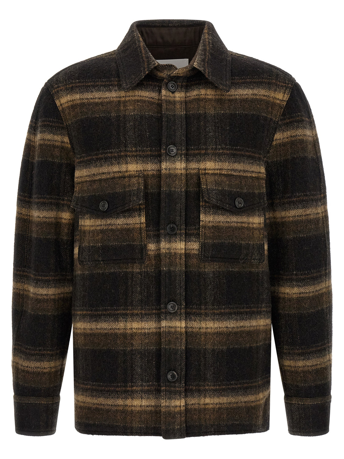 Brown Wool Full-Length Jacket