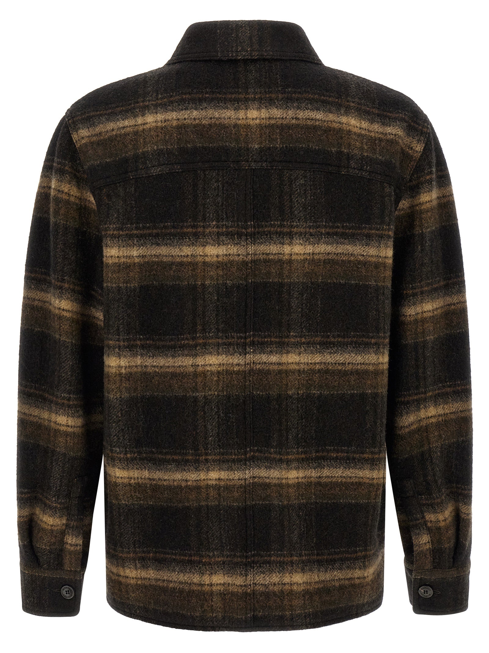 Brown Wool Full-Length Jacket