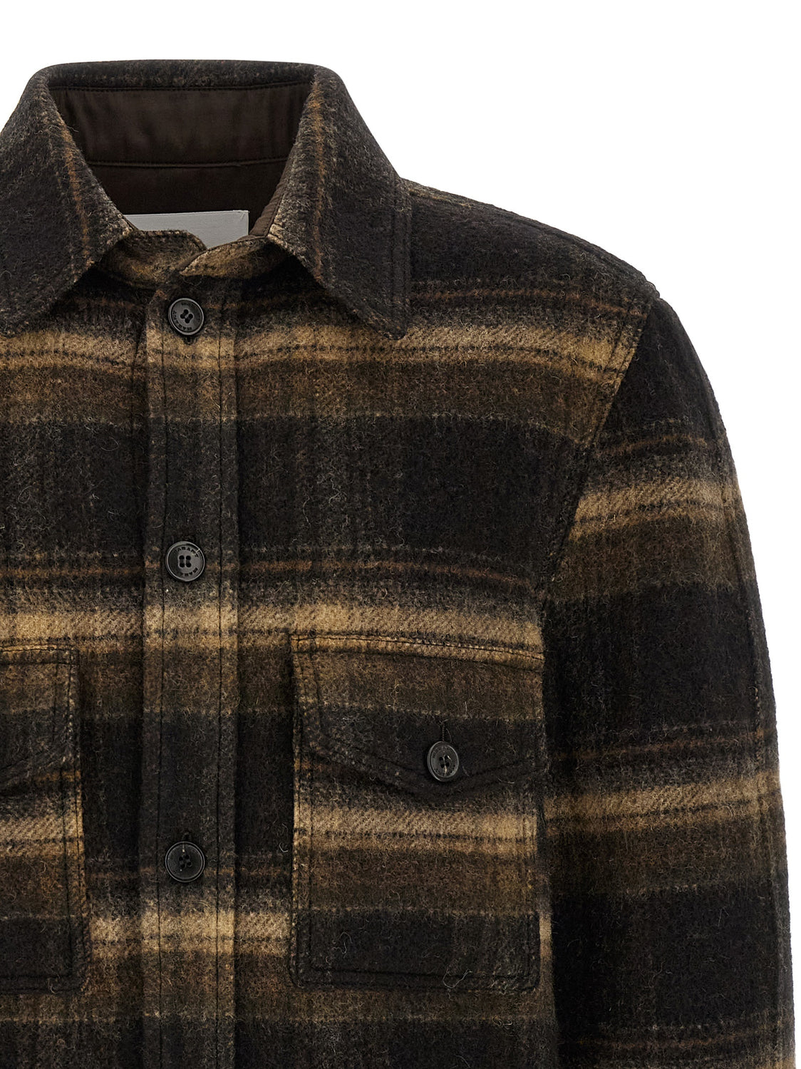 Brown Wool Full-Length Jacket