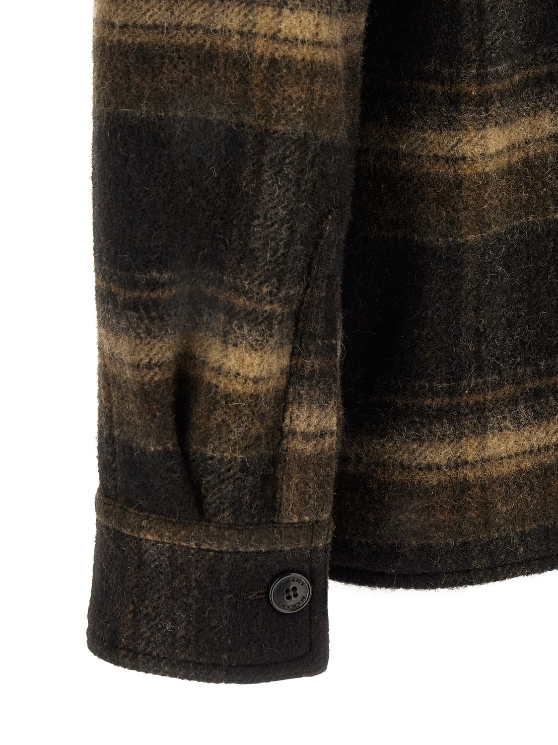Brown Wool Full-Length Jacket
