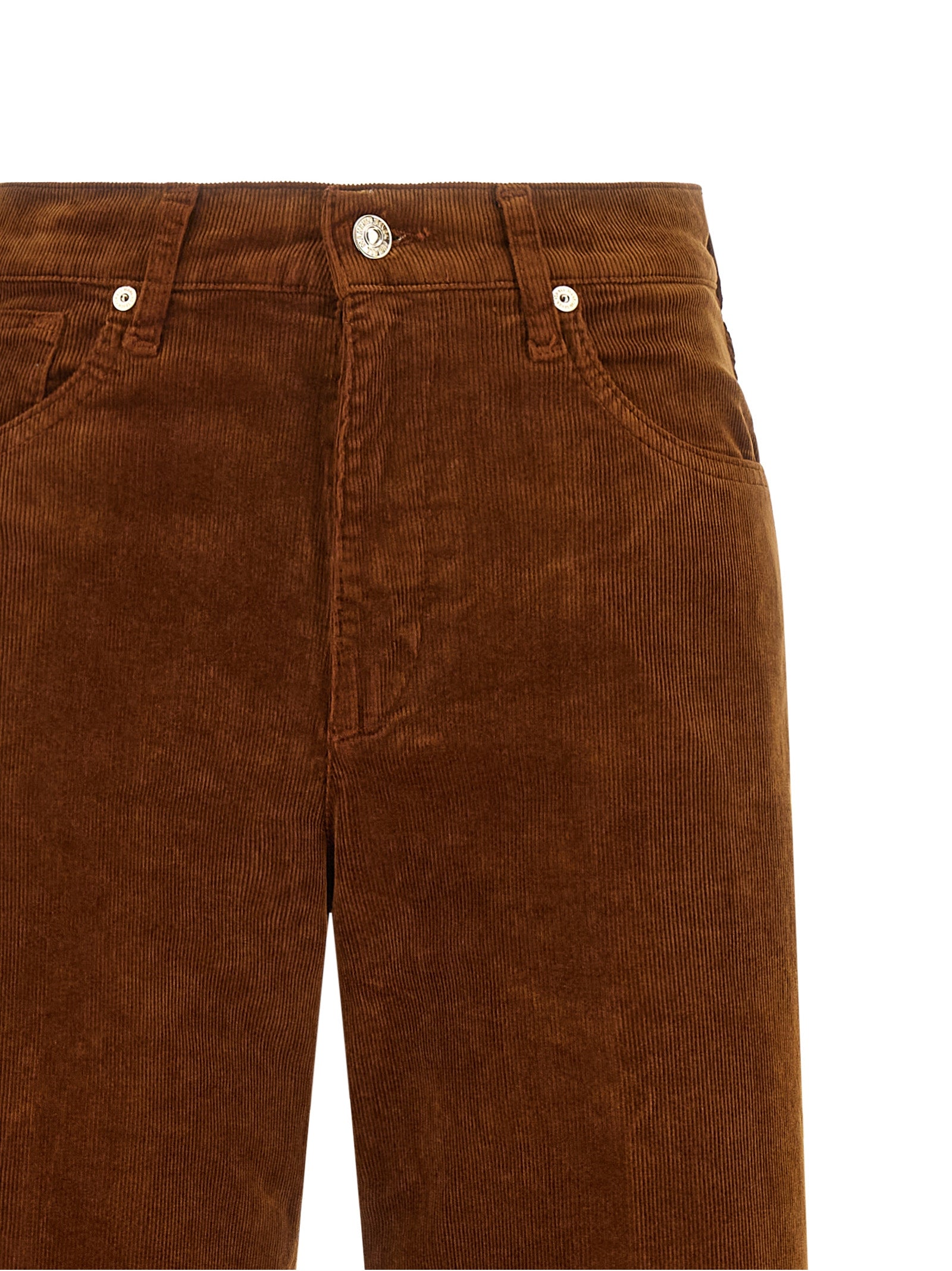 Brown Cotton Casual Pants