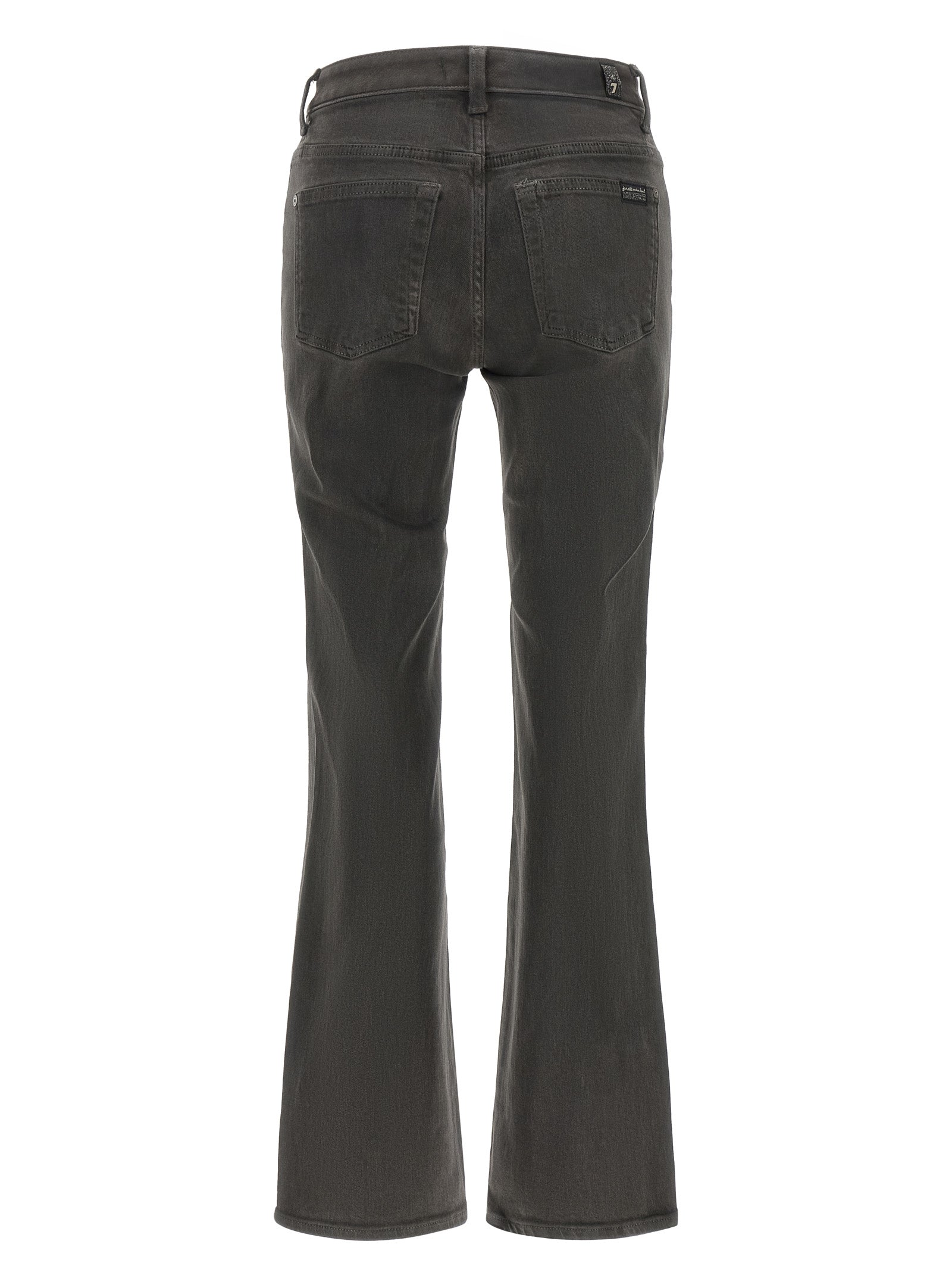 Gray Cotton Straight-Leg Jeans