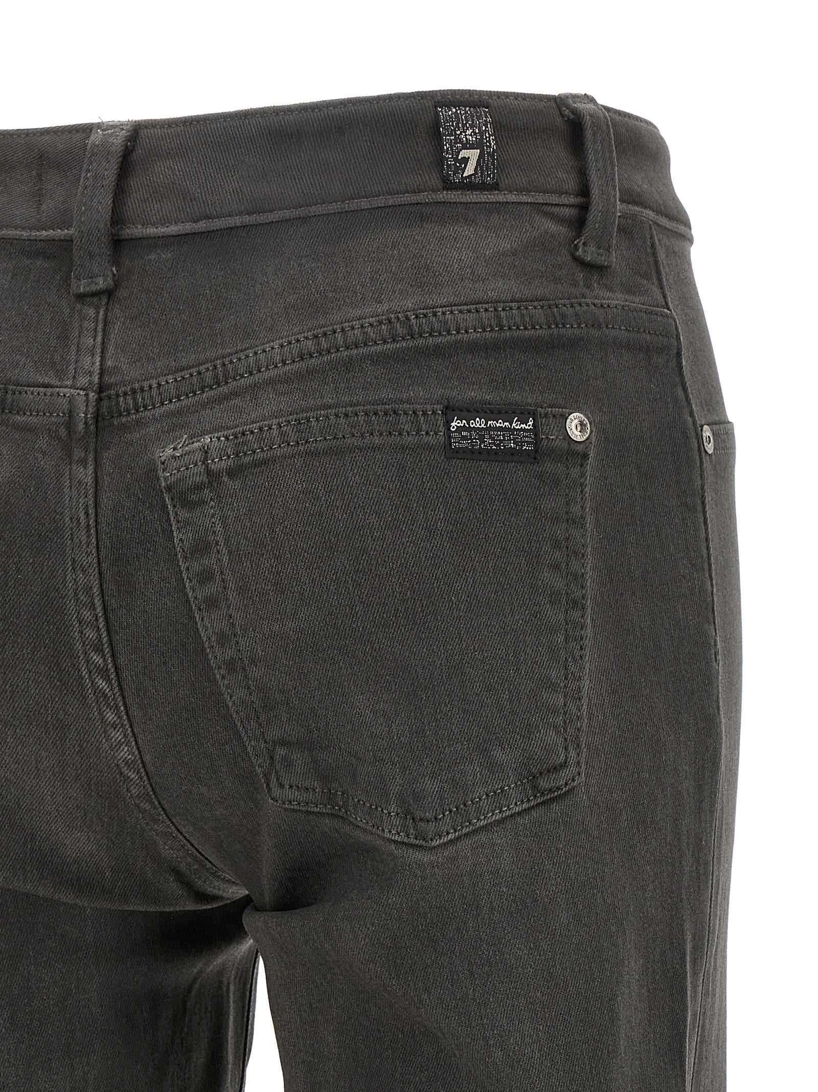 Gray Cotton Straight-Leg Jeans
