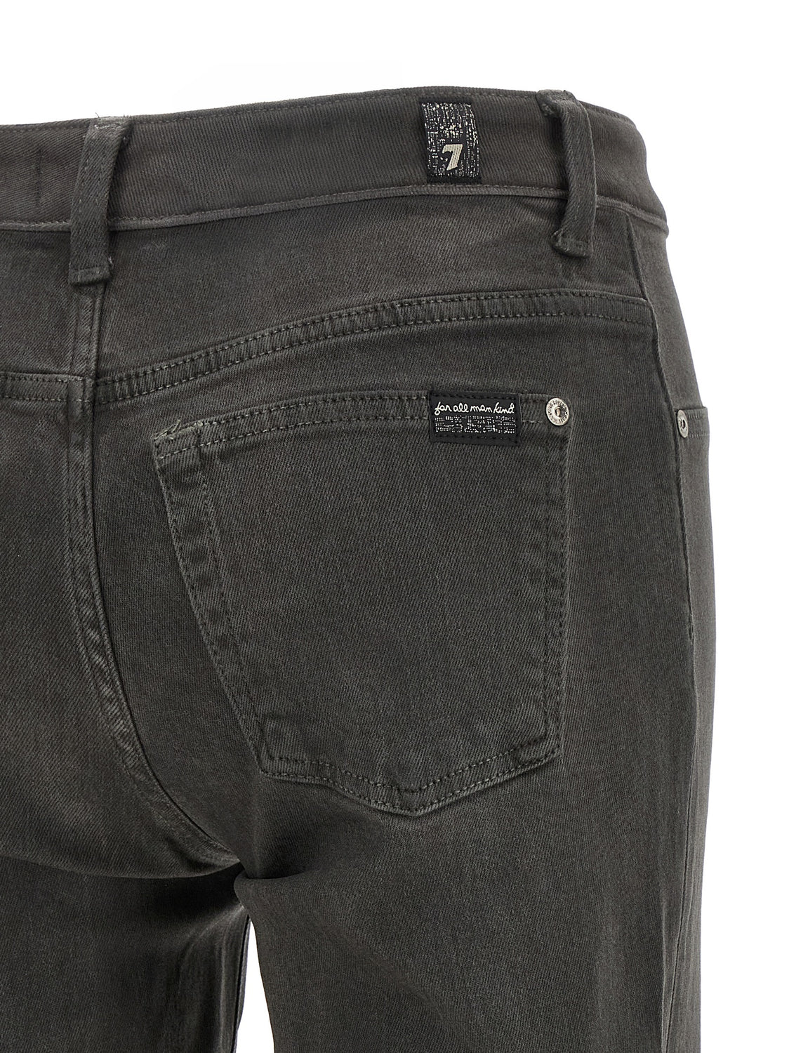 Gray Cotton Straight-Leg Jeans