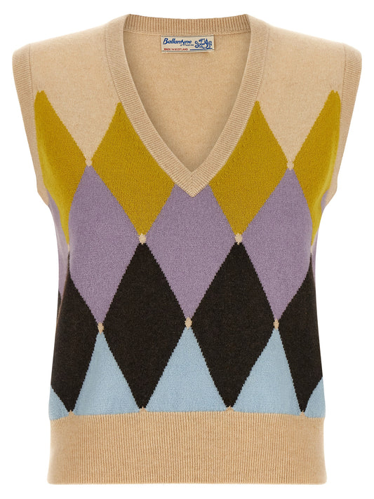 Beige Cashmere Sleeveless Jacket