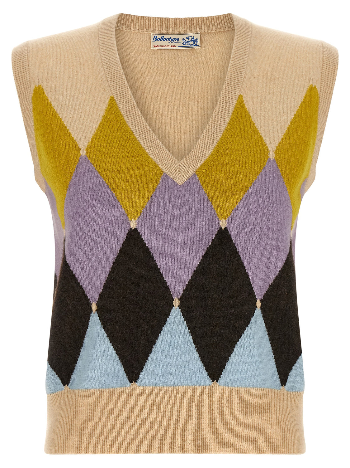 Beige Cashmere Sleeveless Jacket