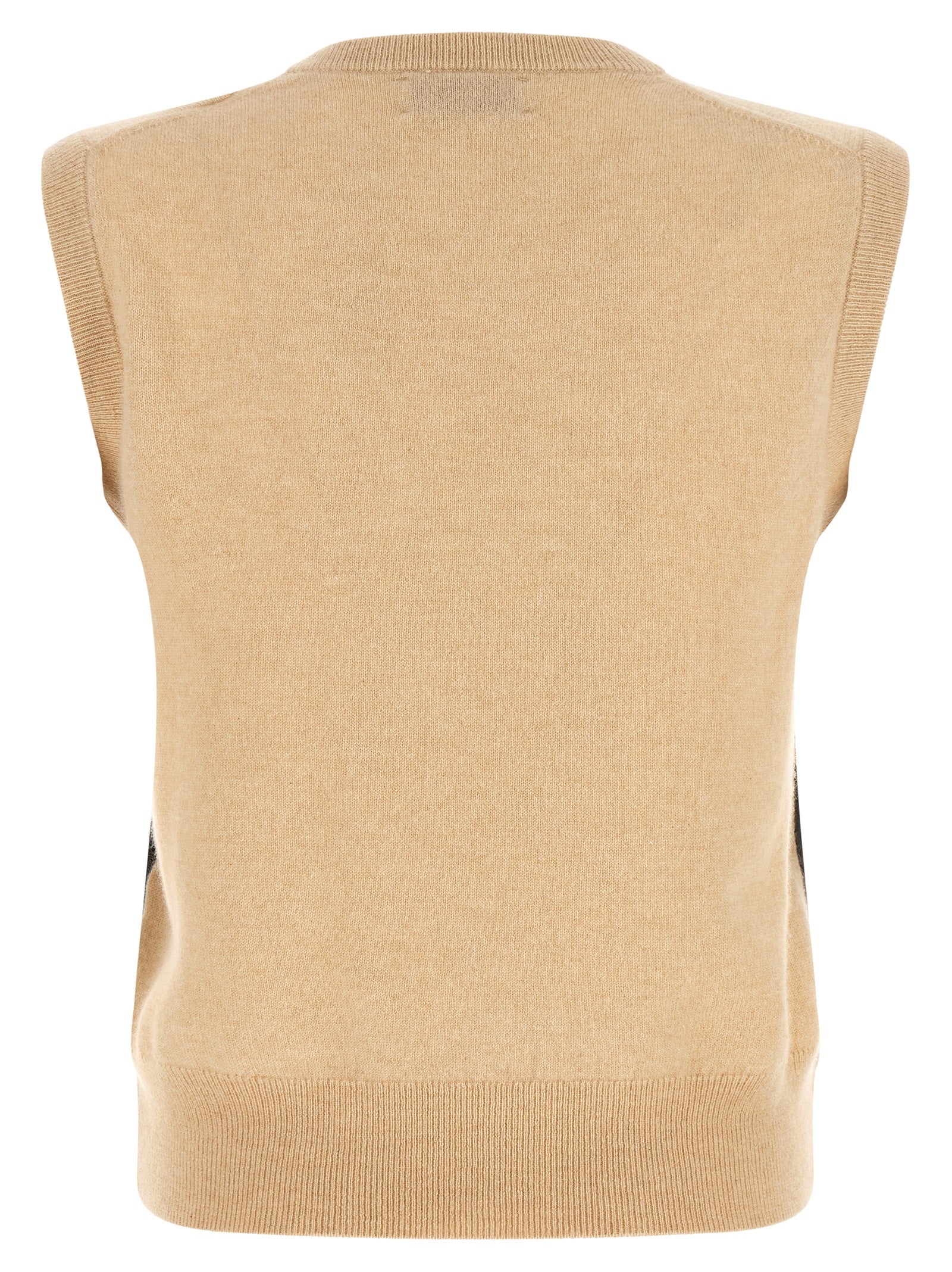 Beige Cashmere Sleeveless Jacket
