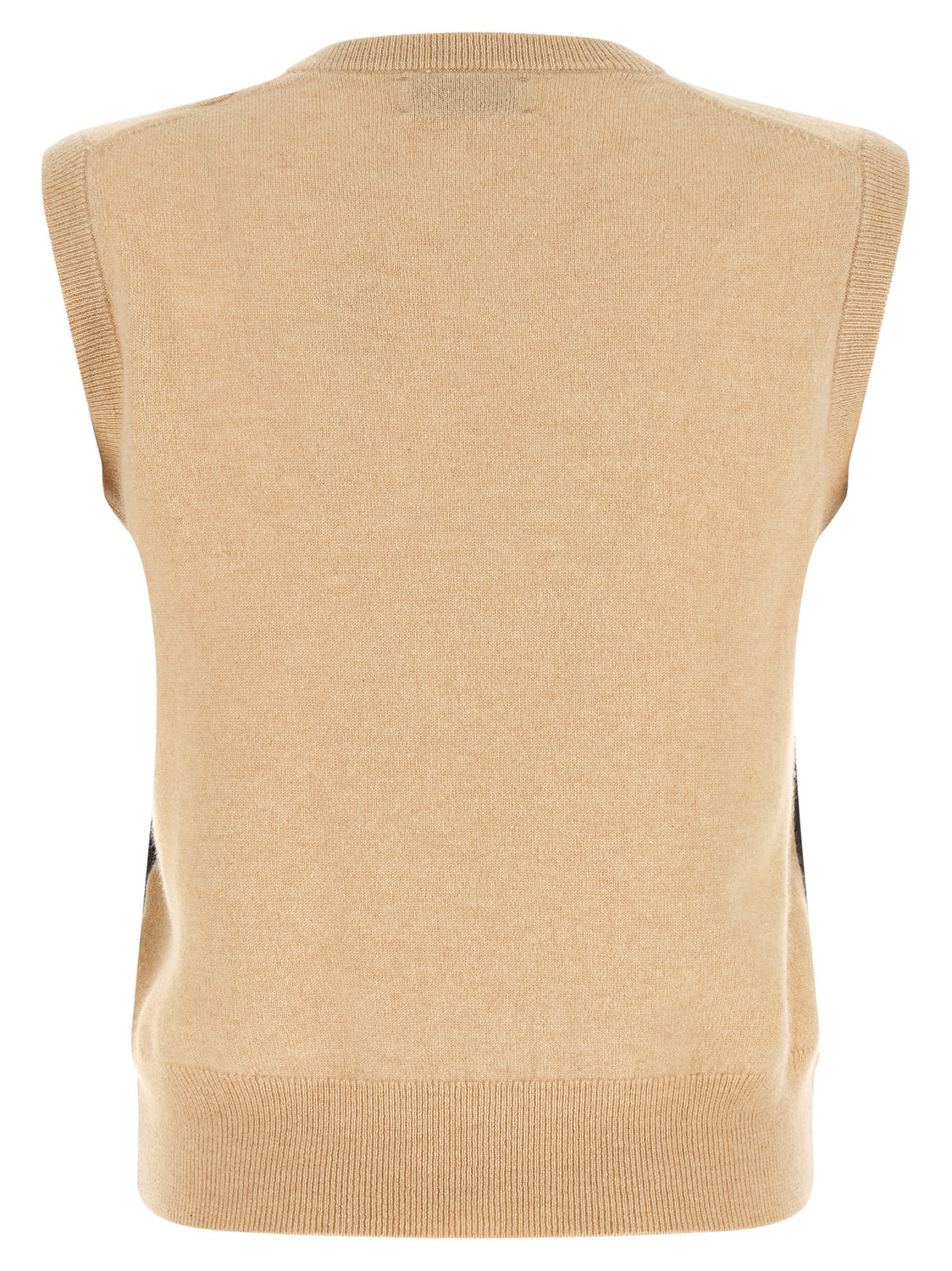 Beige Cashmere Sleeveless Jacket